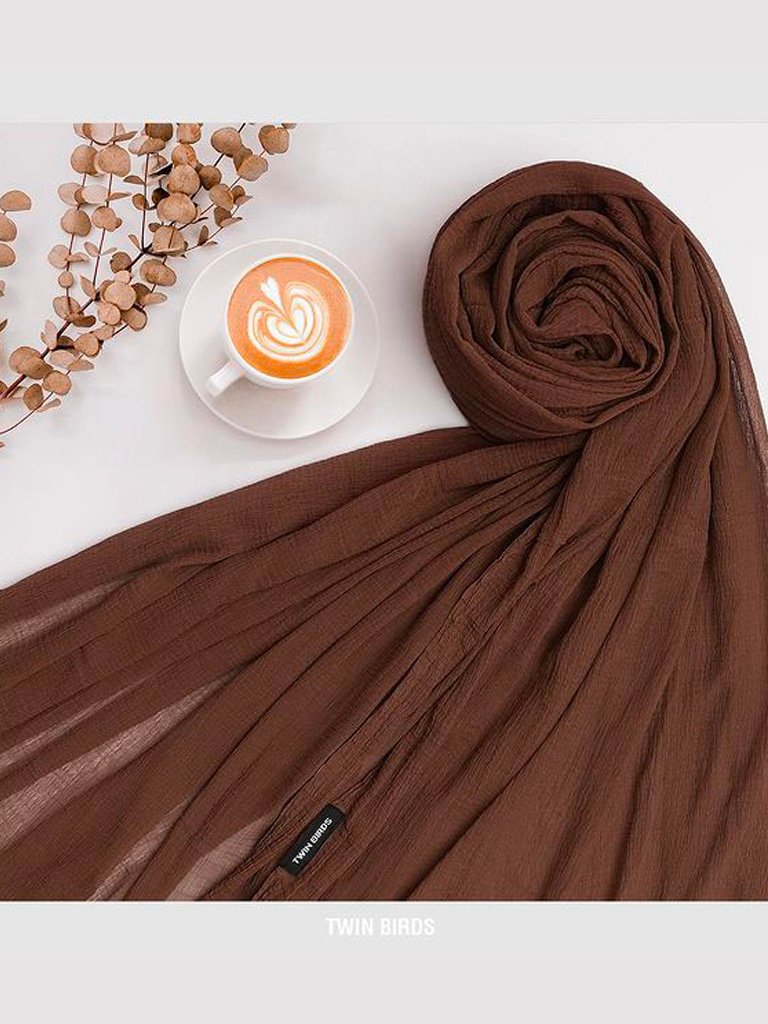 twin birds shawls coffee colour